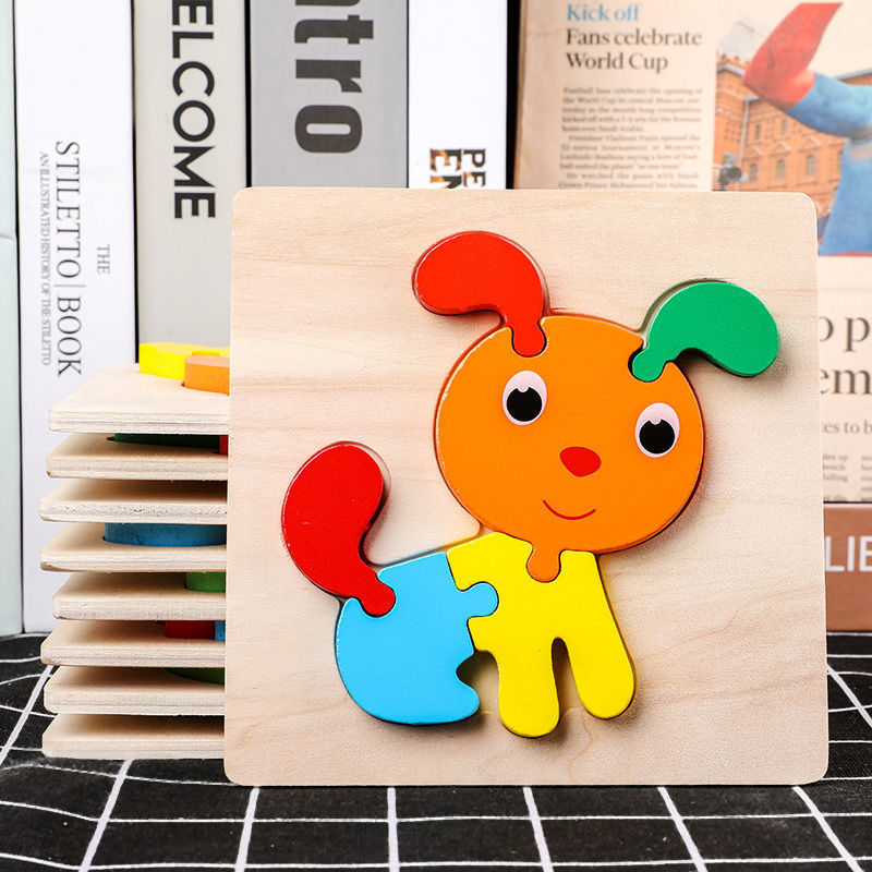 Free  Shipping Interesting Wooden 3D Kids Puzzle Toys