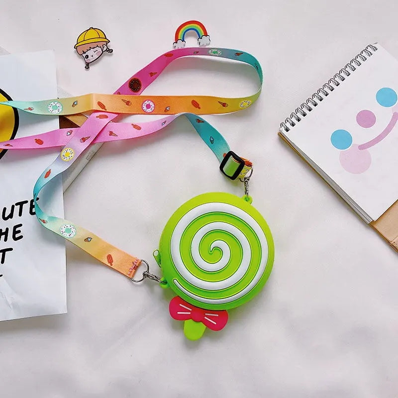Free Shipping Girls Satchels Bag Cartoon Mini Purse Handbag Lollipop Design
