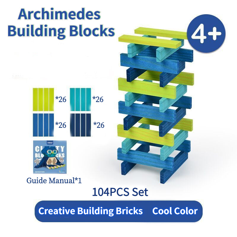 Free Shipping Kids Wooden Archimedes Building Blocks Toys