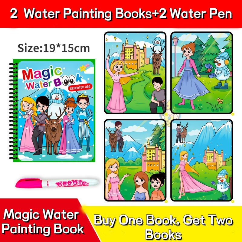 Free Shipping Magic Water Painting Book With Pen Multi Types