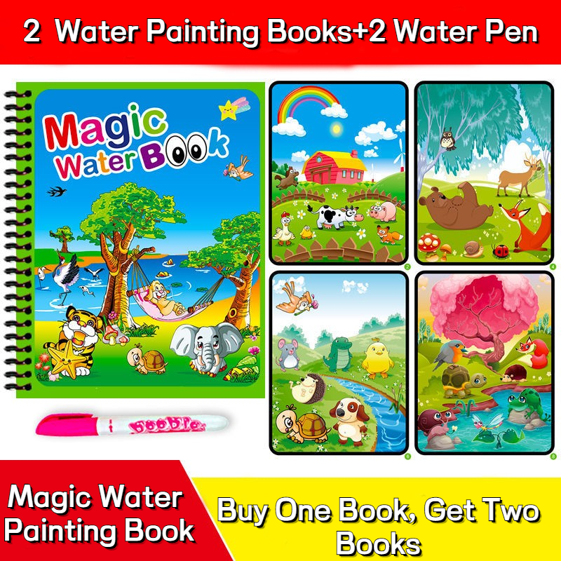Free Shipping Magic Water Painting Book With Pen Multi Types