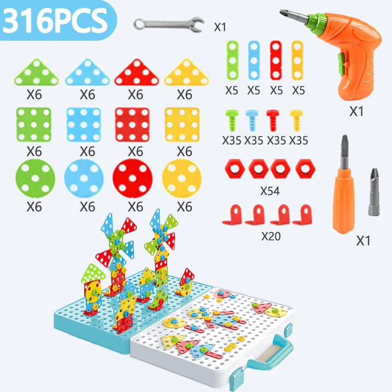 Free Shipping Kids Electric Screw Driver Building Toys for Children