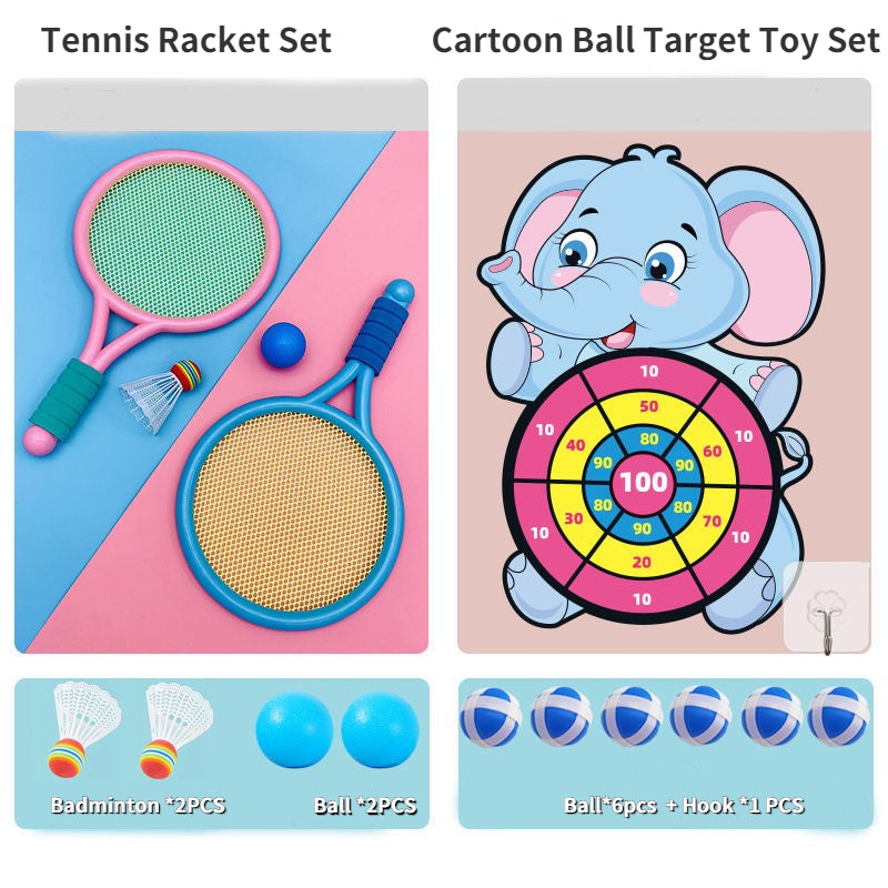 Free Shipping  Kids Beach Tennis Dual Badminton Racket Shuttlecock Ball Set