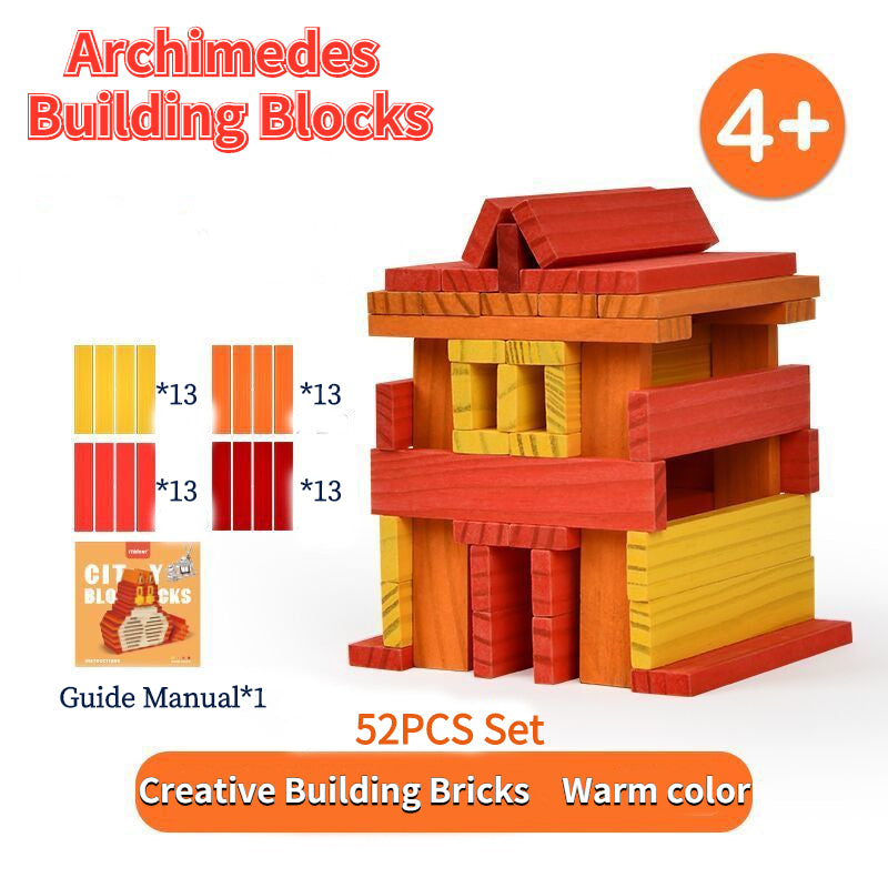 Free Shipping Kids Wooden Archimedes Building Blocks Toys