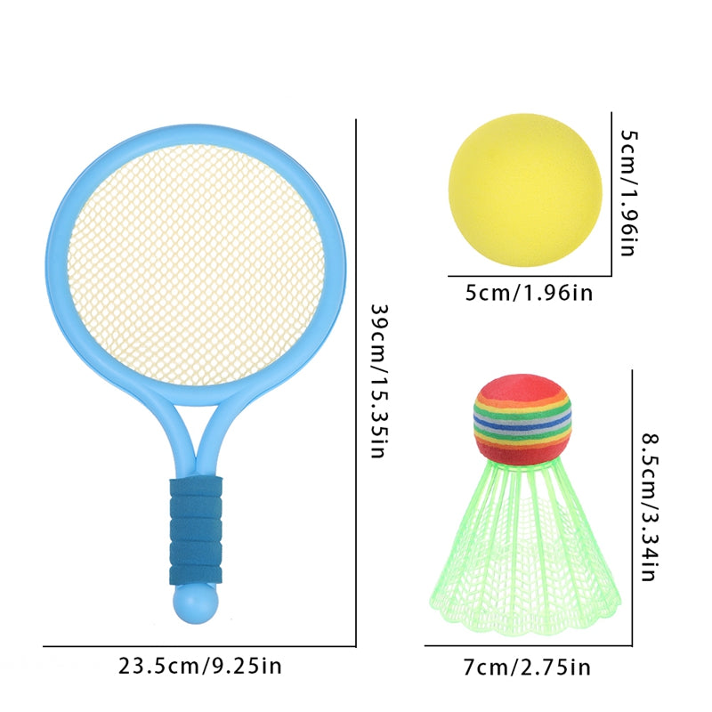 Free Shipping  Kids Beach Tennis Dual Badminton Racket Shuttlecock Ball Set
