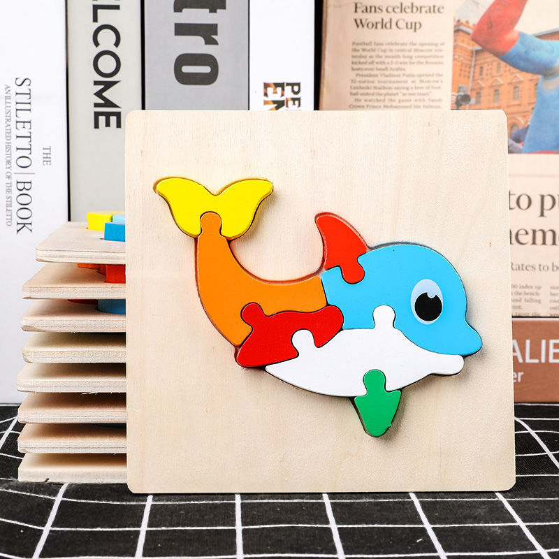 Free  Shipping Interesting Wooden 3D Kids Puzzle Toys