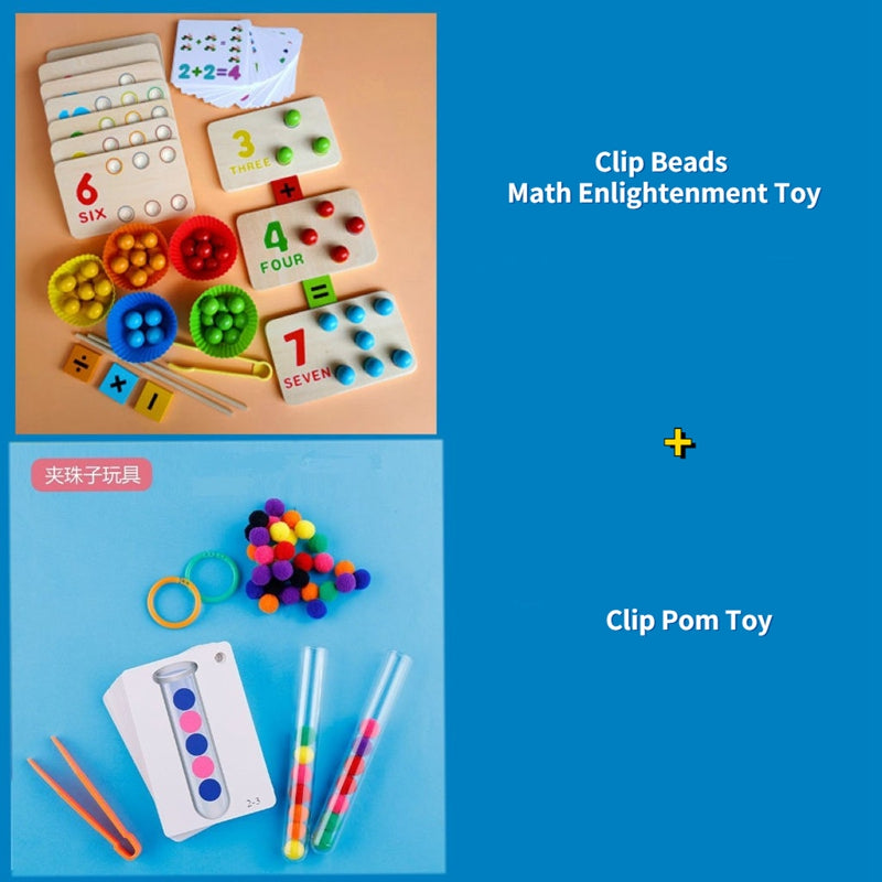 Free Shipping Math Enlightenment Toys Colorful Clip Beads Toy for 3+Kids