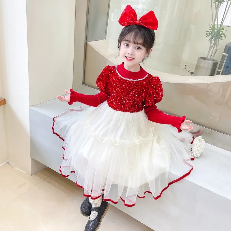 Toddler Kids Girls Clothes Ruffle Red Tulle Puffy Skirt For Children Girl Birthday Party Dresses Wholesale