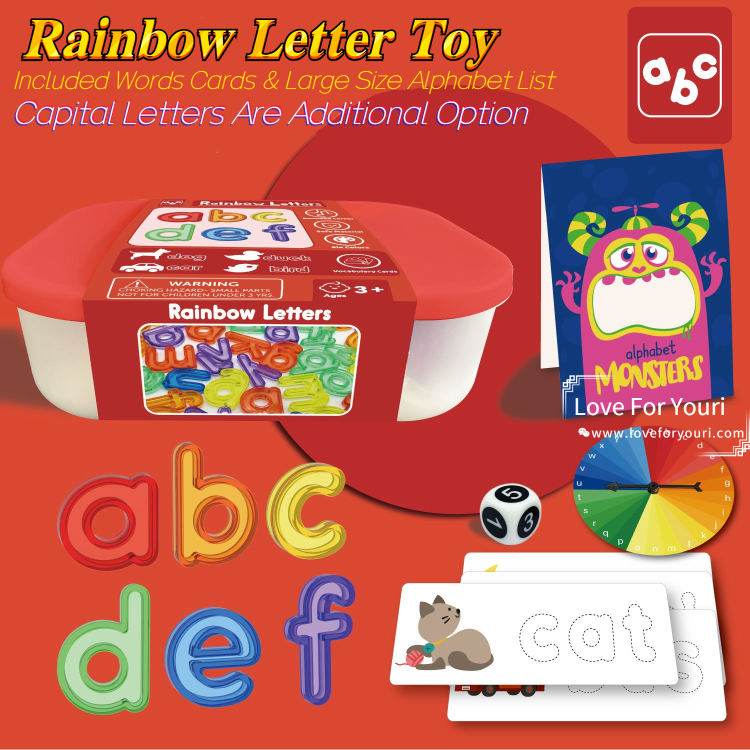 Rainbow Letter Toy for Kids Alphabet Toy ABC Learning Toys 2022 Preschool Educational Plaything Birthday Gift Montessori Teaching Toy Wholesale