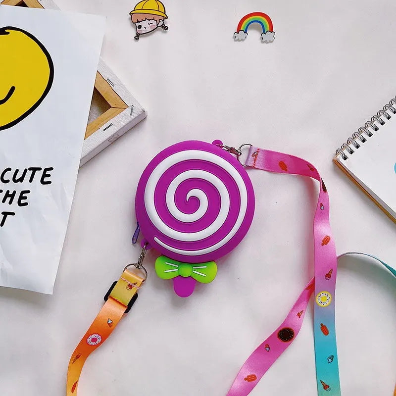 Free Shipping Girls Satchels Bag Cartoon Mini Purse Handbag Lollipop Design